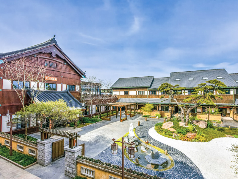 Træstrukturgæstehuse nær Slender West Lake i Yangzhou