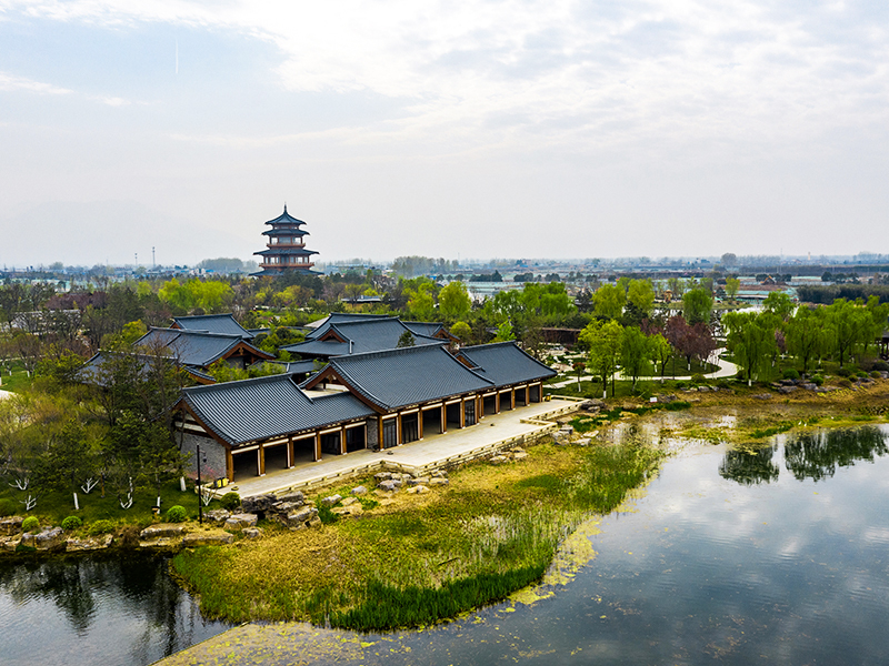 Xi'an Meibei-søens træstrukturbygning